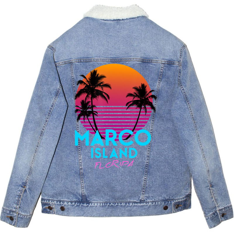 Hot Trend Marco Island Florida Retro 80s Unisex Sherpa-Lined Denim Jacket by haodinhvan1 | Artistshot