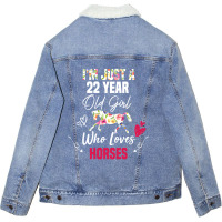 Limited Edition I'm Just A 22 Year Old Girl Who Loves Horses, Girl Lov Unisex Sherpa-lined Denim Jacket | Artistshot