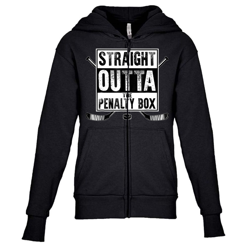 Ice Hockey Player Gift Straight Outta The Penalty Box Youth Zipper Hoodie | Artistshot