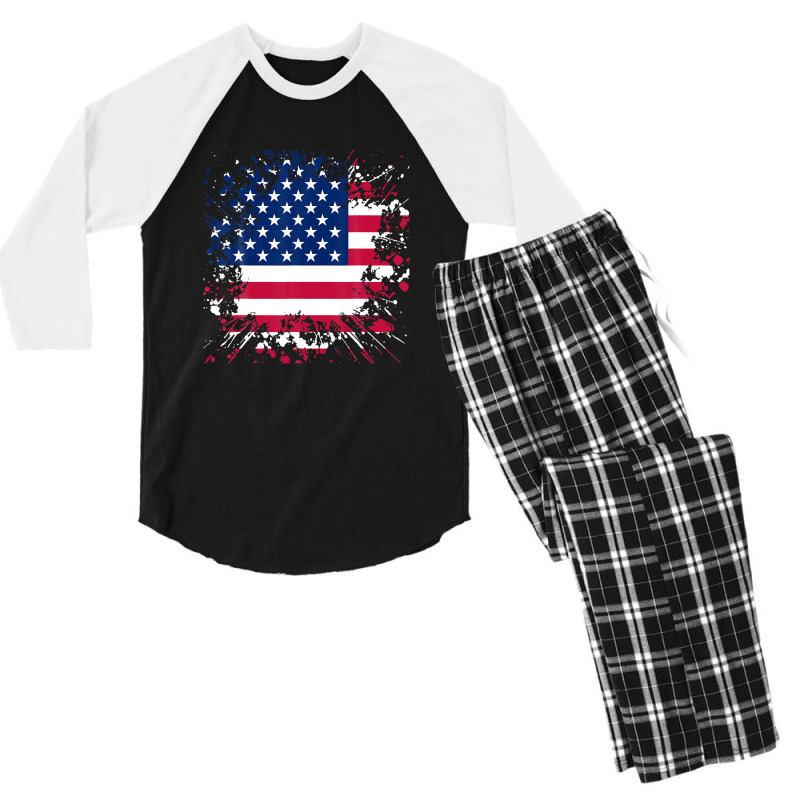 Happy Independence Day Usa Men's 3/4 Sleeve Pajama Set | Artistshot