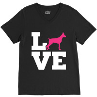 Doberman Love V-neck Tee | Artistshot