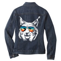 Trending Lynx S With Glasses Sunglasses Retro Style Ladies Denim Jacket | Artistshot