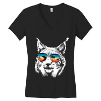 Trending Lynx S With Glasses Sunglasses Retro Style Women's V-neck T-shirt | Artistshot