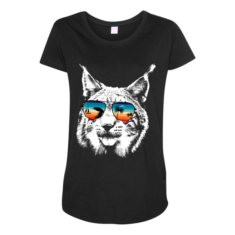 Trending Lynx S With Glasses Sunglasses Retro Style Maternity Scoop Neck T-shirt by bummercaught | Artistshot