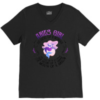 Trending Mermaid Aries Girl Fire Of Lioness Zodiac Birthday V-neck Tee | Artistshot