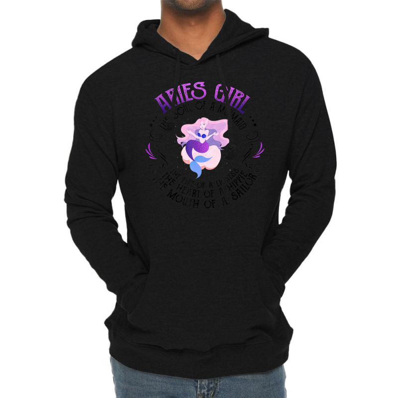 Trending Mermaid Aries Girl Fire Of Lioness Zodiac Birthday Lightweight Hoodie | Artistshot