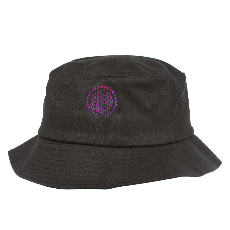 Limited Edition Moon Phases Flower Of Life Mandala Divine Geometry Ast Bucket Hat by michaelyounger19 | Artistshot