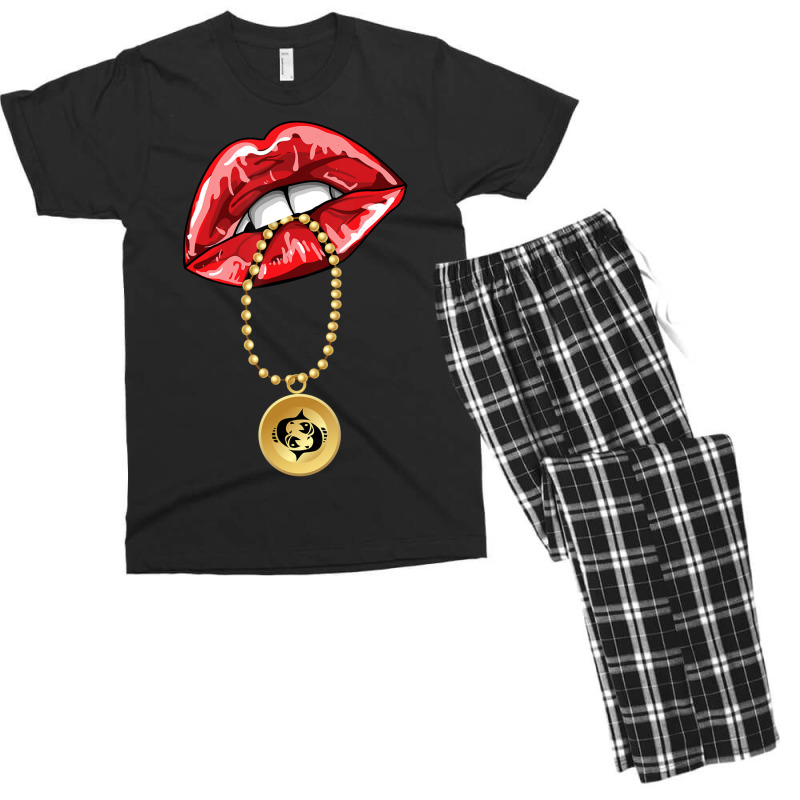 Trending Pisces Girl Juicy Lips Necklace Astrology Zodiac Sign Men's T-shirt Pajama Set | Artistshot