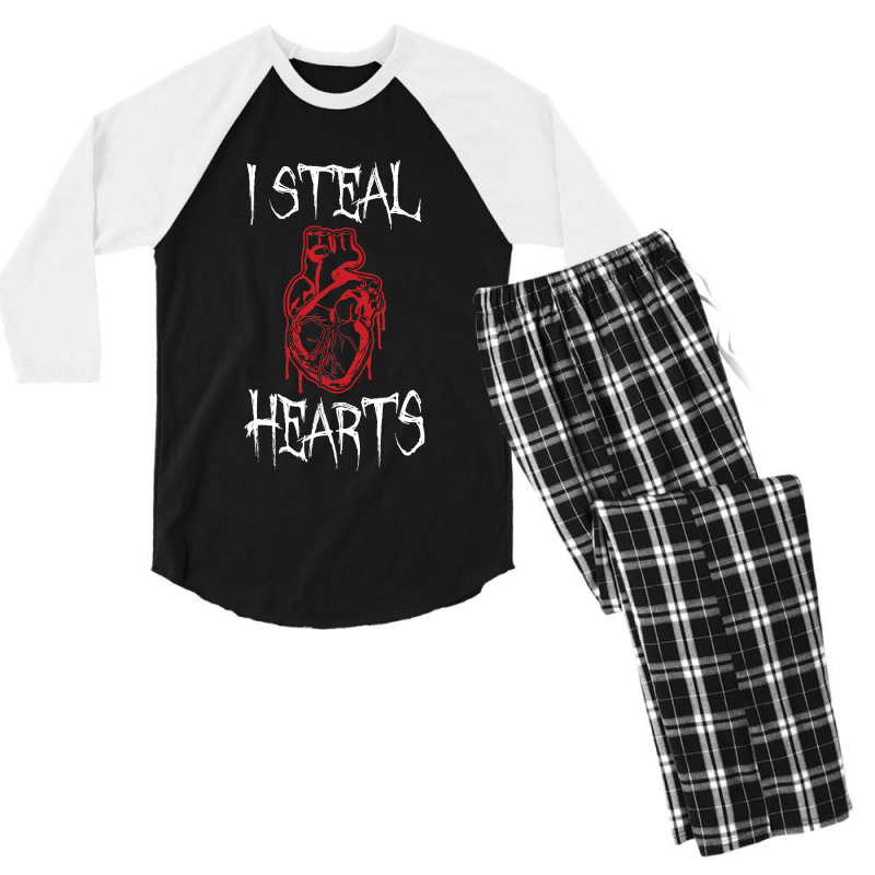 I Steal Hearts T Valentines Day Dinosaur Boys Kid (20) Men's 3/4 Sleeve Pajama Set | Artistshot