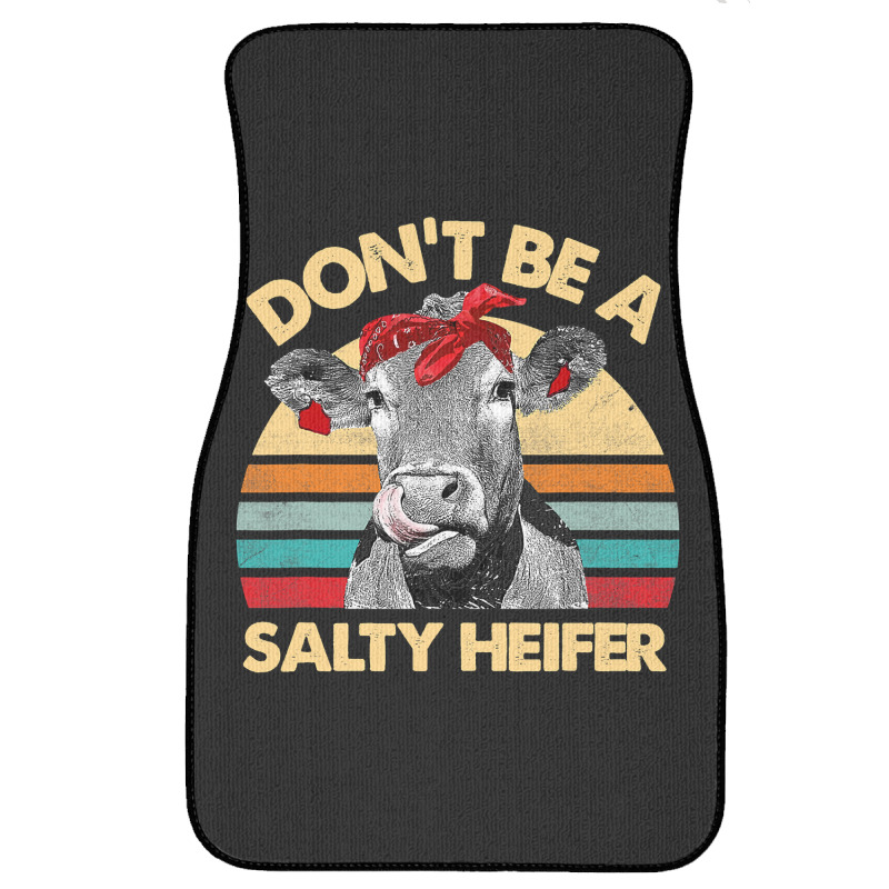 Funny Cow Bandana Dont Be A Salty Heifer Farmer Vintage Front Car Mat | Artistshot