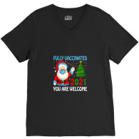 Fully Vaccinated 2021 Santa Claus V-neck Tee | Artistshot