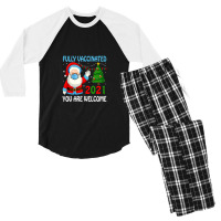 Fully Vaccinated 2021 Santa Claus Men's 3/4 Sleeve Pajama Set | Artistshot