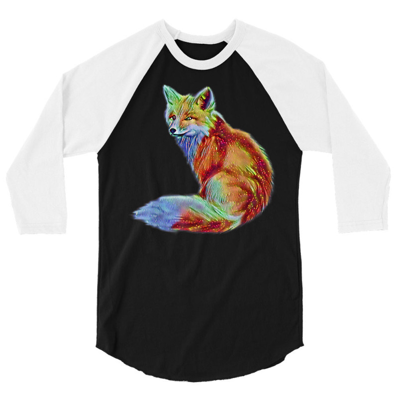 Fox Sly Animal Colorful Forest Animals Design Foxes T Shirt 3/4 Sleeve Shirt by mehen | Artistshot