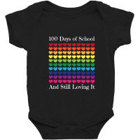 Heart Love 100 Days Of School  Teacher Boy Girl Gift Baby Bodysuit | Artistshot