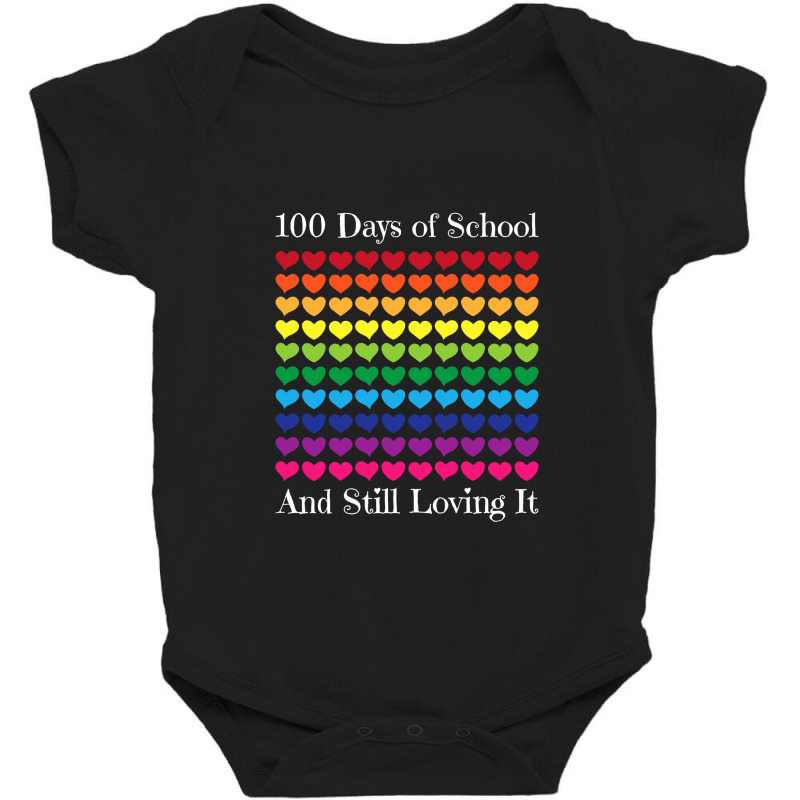 Heart Love 100 Days Of School  Teacher Boy Girl Gift Baby Bodysuit by Davidartist | Artistshot