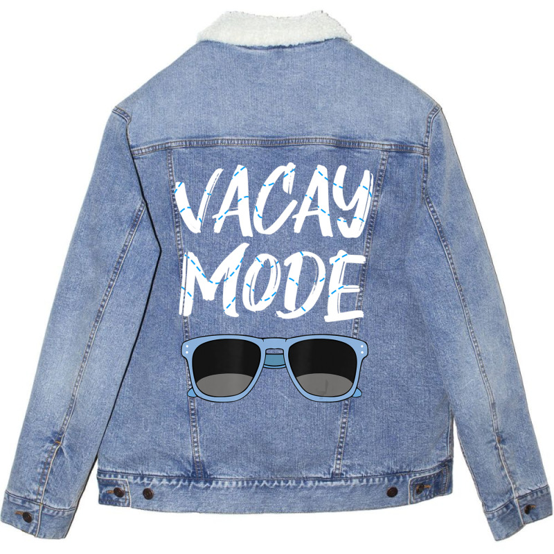 Trending Vacay Mode Sunglasses Simmer Beach Island Unisex Sherpa-lined Denim Jacket | Artistshot