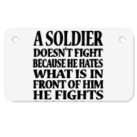 A Soldier With An Flag Great To Cel Motorcycle License Plate | Artistshot