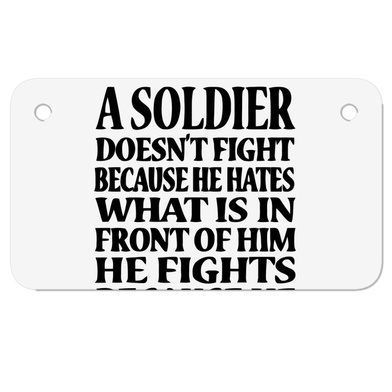 A Soldier With An Flag Great To Cel Motorcycle License Plate | Artistshot