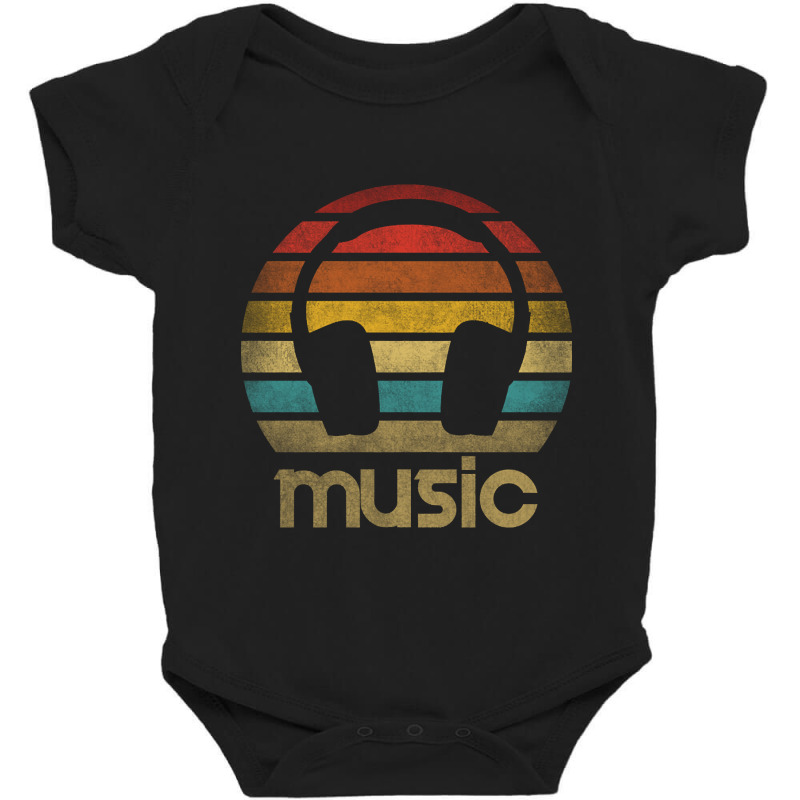 Hot Trend Headphones Listen To The Music Sound Retro Vintage Baby Bodysuit by Box Bingham | Artistshot