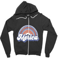 Hot Trend Merica Usa Rainbow America Retro Men Women Zipper Hoodie | Artistshot