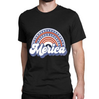 Hot Trend Merica Usa Rainbow America Retro Men Women Classic T-shirt | Artistshot