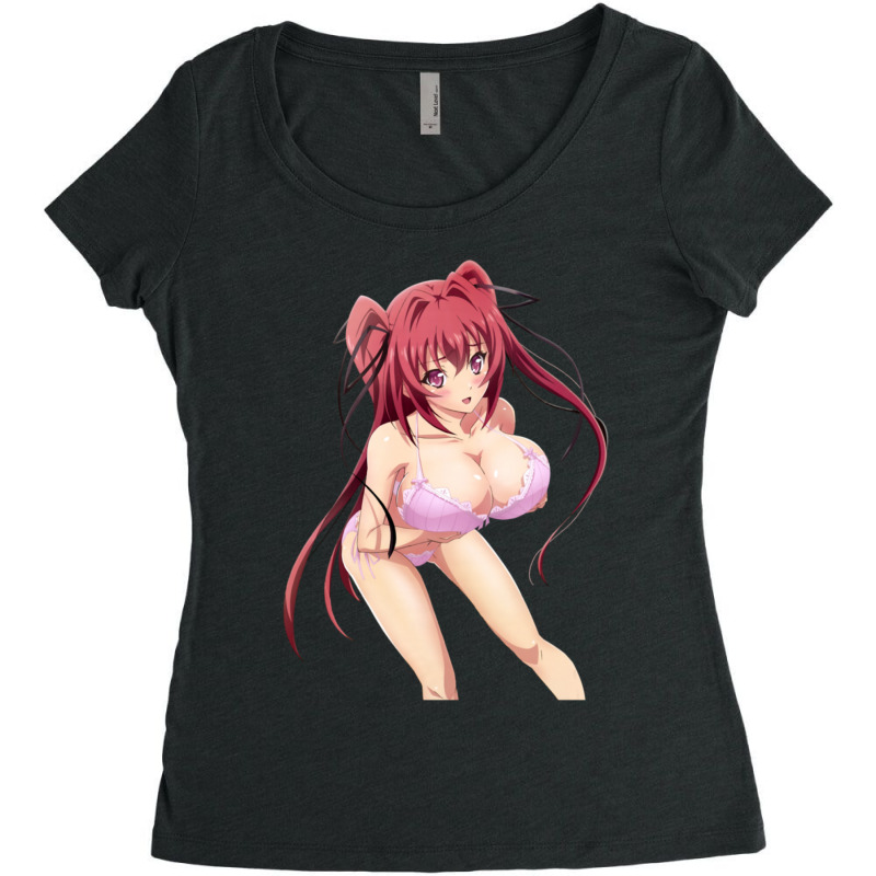 Mio Naruse Lingerie Sexy Hentaii Anime Women's Triblend Scoop T-shirt by BarbaraJones | Artistshot