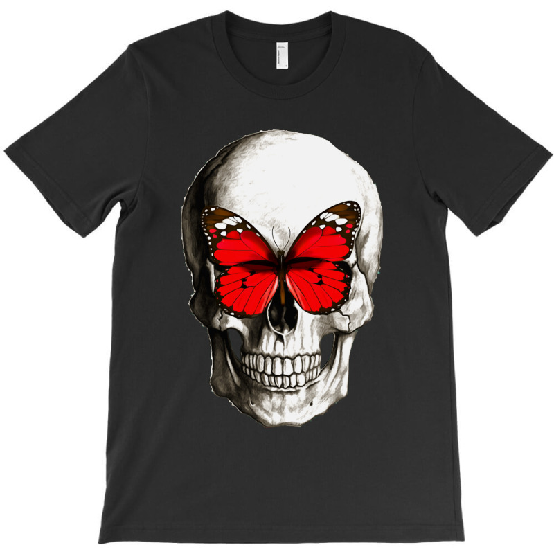 Butterfly On Human Skull T-Shirt by FaunBrown | Artistshot