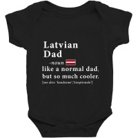 Mens Latvian Dad Definition  Fathers Day Gift Flag Baby Bodysuit | Artistshot