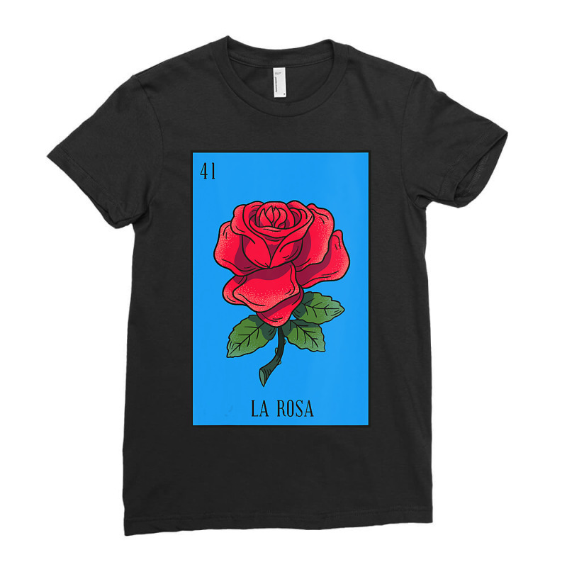 Womens Mexican Lottery La Rosa Rose Game Of Mexico Latino Design Vneck Ladies Fitted T-Shirt by HayleyArtist | Artistshot