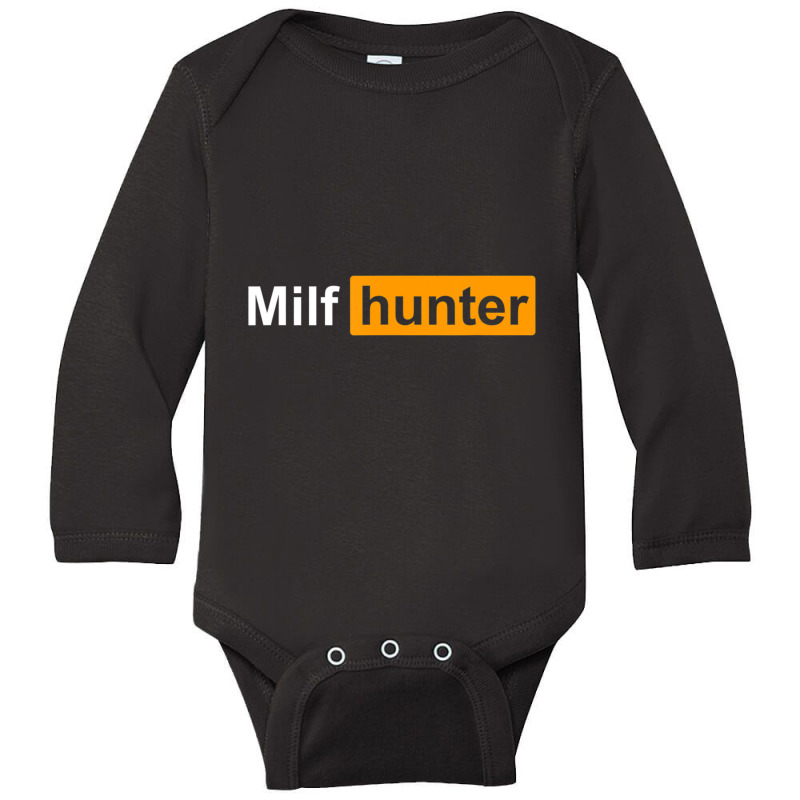 Limited Edition Milf Hunter Funny Adult Humor Joke Who Love Milfs Long Sleeve Baby Bodysuit by behindcedar22 | Artistshot