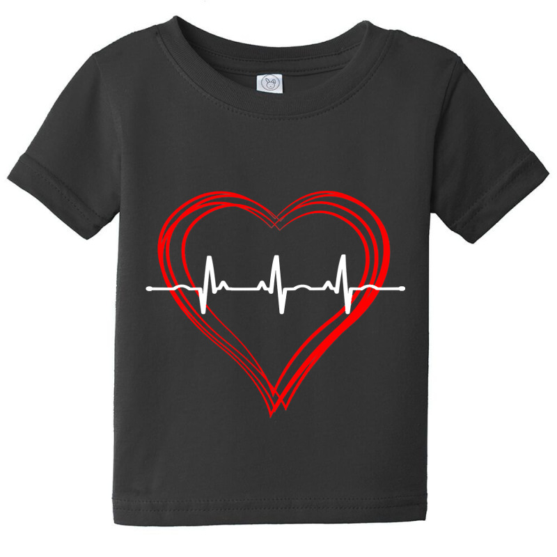 Ekg Heartbeat Love Cardiogram  Hollow Ecg Heart Baby Tee by PeterArtist | Artistshot