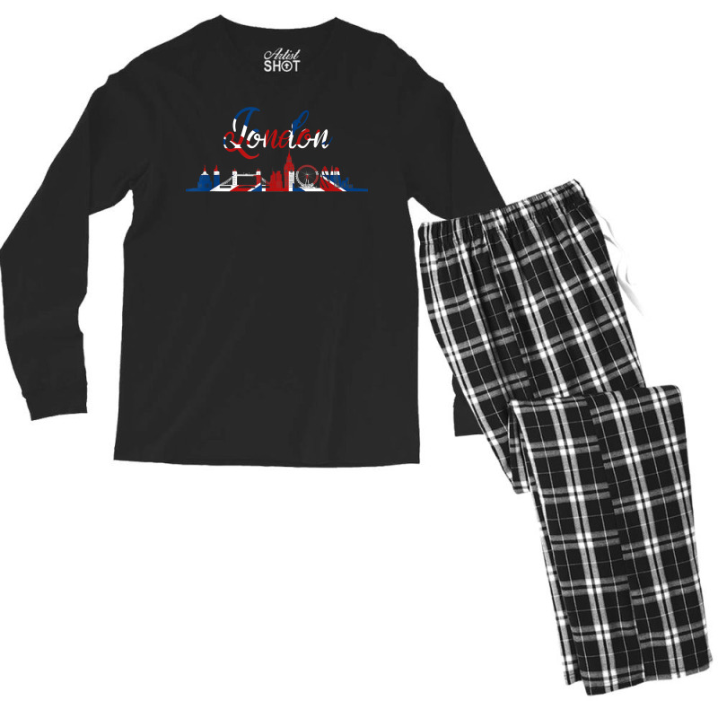 Great Britain London Uk Flag England T Shirt Men's Long Sleeve Pajama Set | Artistshot