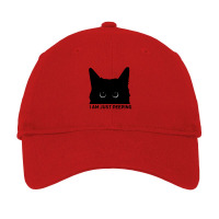 Funny Cat Just Peeping Adjustable Cap | Artistshot