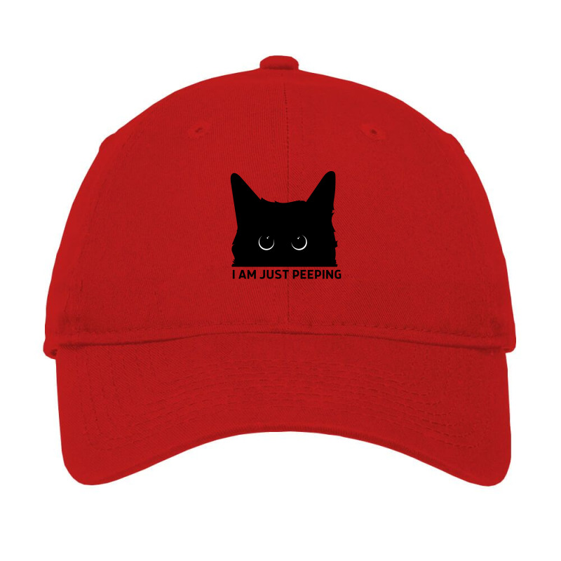 Funny Cat Just Peeping Adjustable Cap | Artistshot