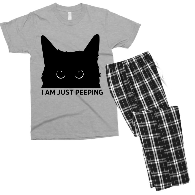 Funny Cat Just Peeping Men's T-shirt Pajama Set | Artistshot