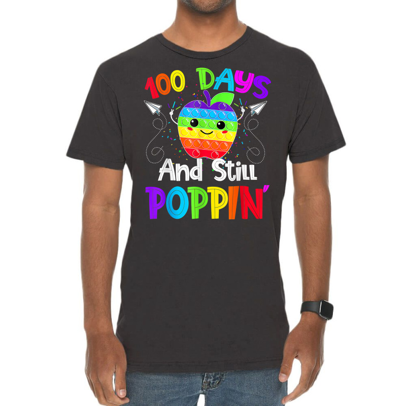 Happy 100 Days Of School And Still Poppin 100th Day Pop It T Shirt Vintage T-shirt | Artistshot