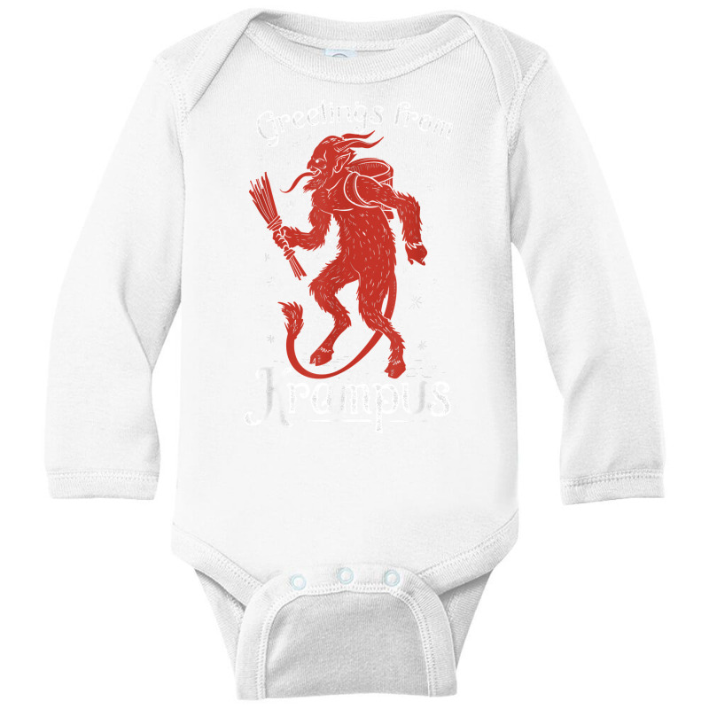 Greetings From Krampus, Fun Pre Germanic Paganism T Shirt Long Sleeve Baby Bodysuit by mehen | Artistshot