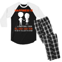 Funny Sibling Gift For Little Brother Shirt Lil Sister T Shirt Men's 3/4 Sleeve Pajama Set | Artistshot