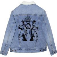 Hecate Triple Moon Goddess Wiccan Wicca Pagan Witch T Shirt Unisex Sherpa-lined Denim Jacket | Artistshot