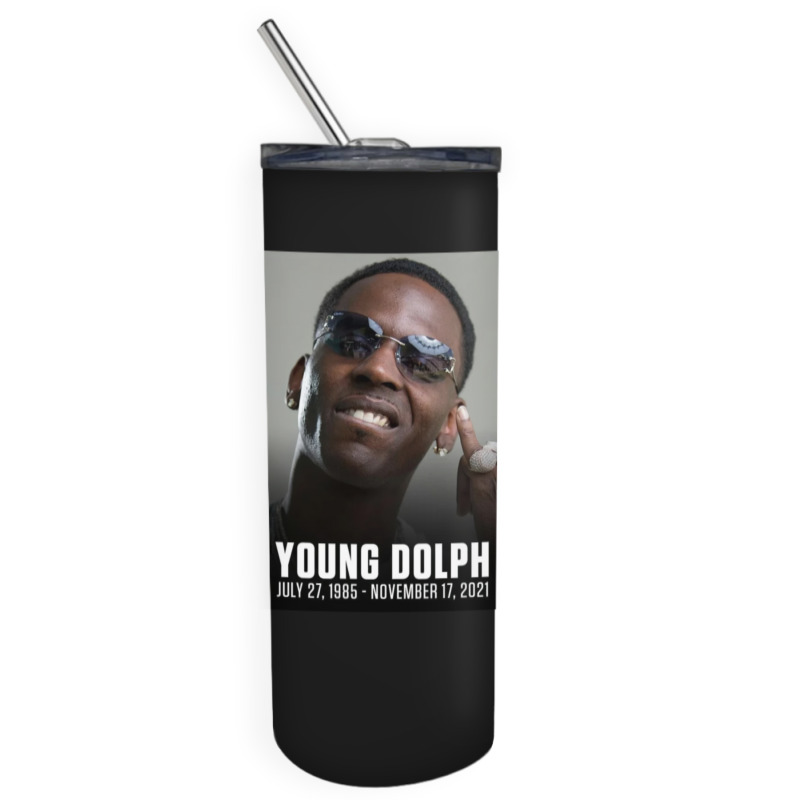 Rip Him Smile Skinny Tumbler | Artistshot