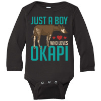 Trending Zoo Animal Africa Just A Boy Who Loves Okapi Long Sleeve Baby Bodysuit | Artistshot