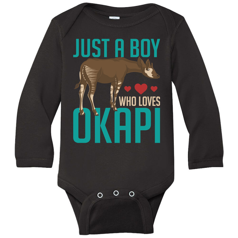 Trending Zoo Animal Africa Just A Boy Who Loves Okapi Long Sleeve Baby Bodysuit by Ledford Leslie | Artistshot