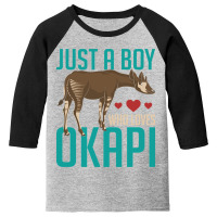 Trending Zoo Animal Africa Just A Boy Who Loves Okapi Youth 3/4 Sleeve | Artistshot