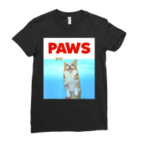 Hot Trend Paws Dog Parody 80s Corgi Shark Dog Ladies Fitted T-shirt | Artistshot