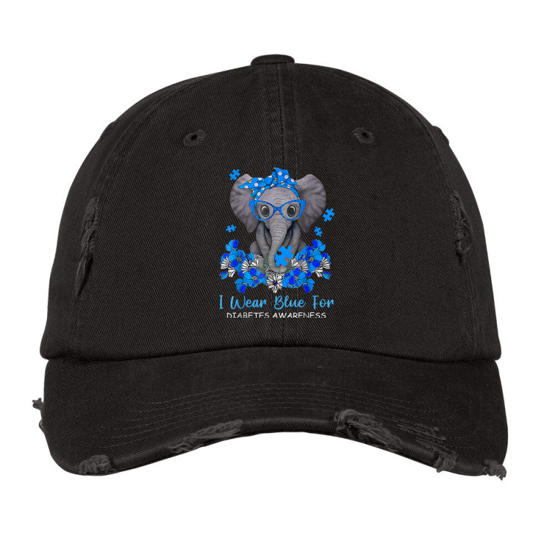 I Wear Blue For Diabetes Awareness Elephant Warrior Women Vintage Cap | Artistshot