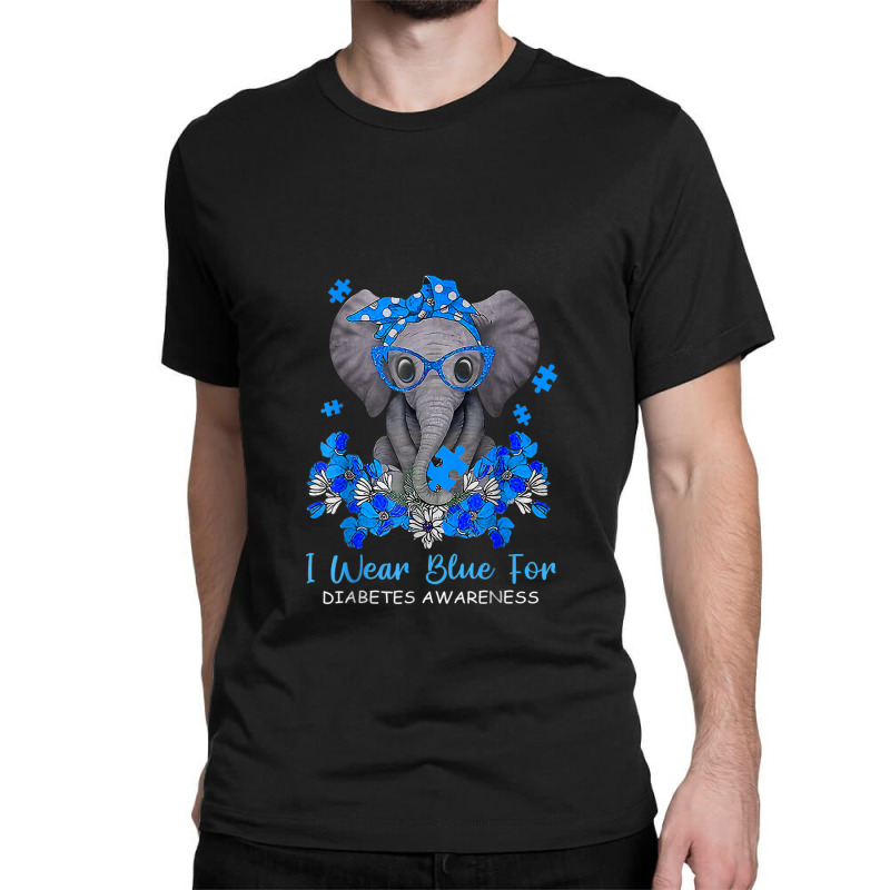 I Wear Blue For Diabetes Awareness Elephant Warrior Women Classic T-shirt | Artistshot