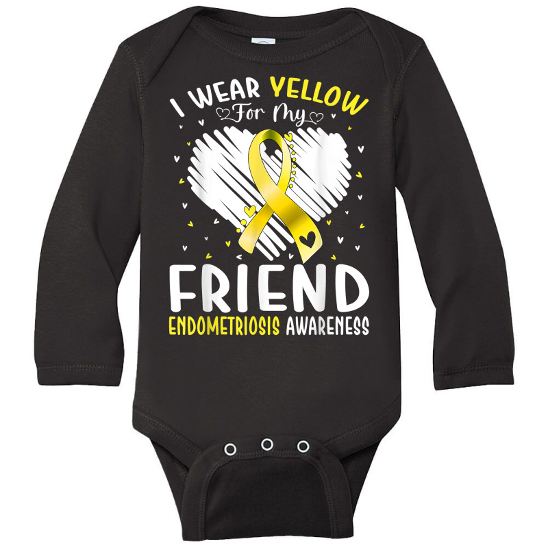 I Wear Yellow For My Friend Endometriosis Awareness T Shirt Long Sleeve Baby Bodysuit by joeykujalat4t | Artistshot