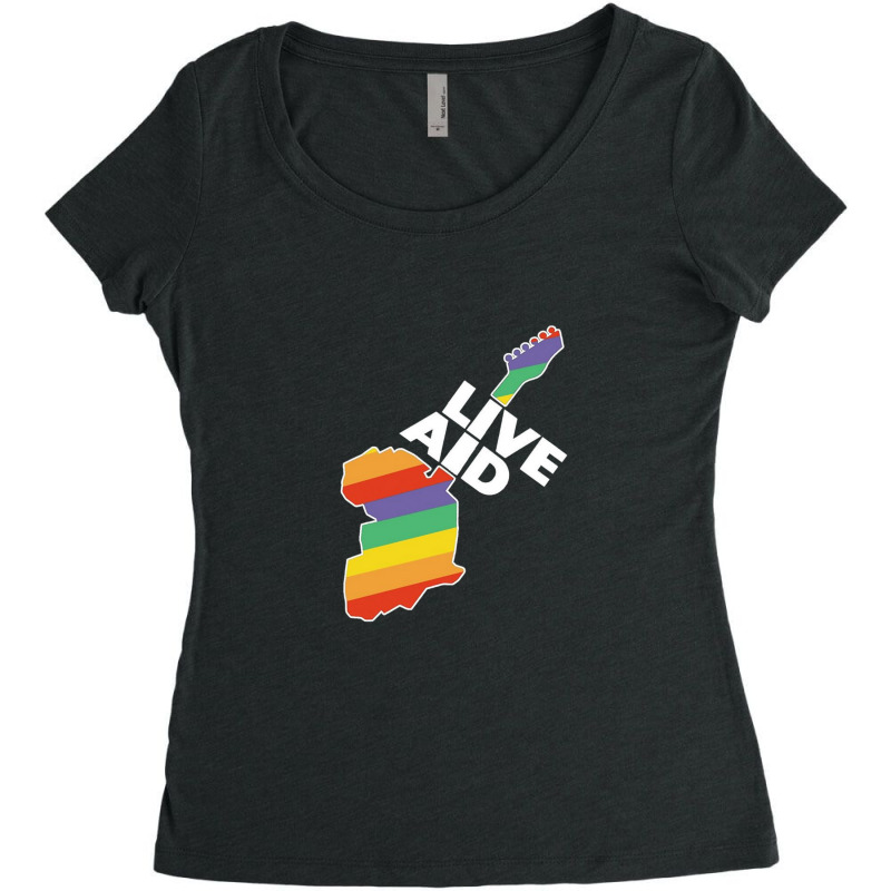 Live Aid Women's Triblend Scoop T-shirt by BeckyTeague | Artistshot