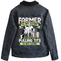 Dairy Cow Farming Design For A Cow Farmer Unisex Sherpa-lined Denim Jacket | Artistshot