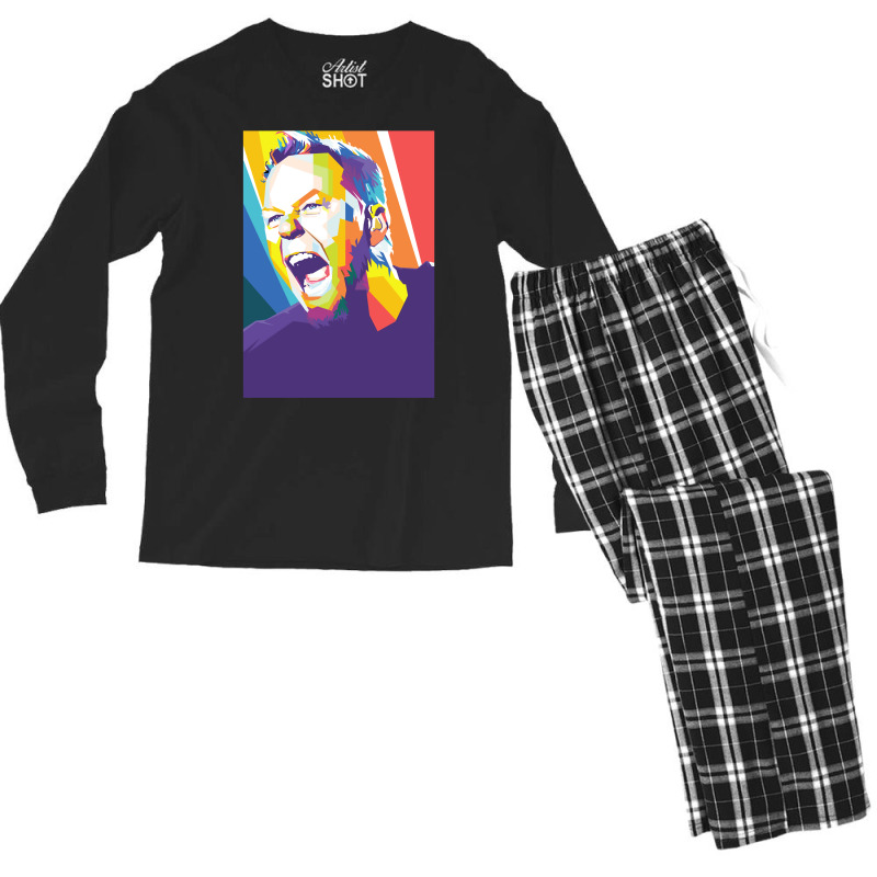 Brown Guitar James Hetfield Men's Long Sleeve Pajama Set | Artistshot